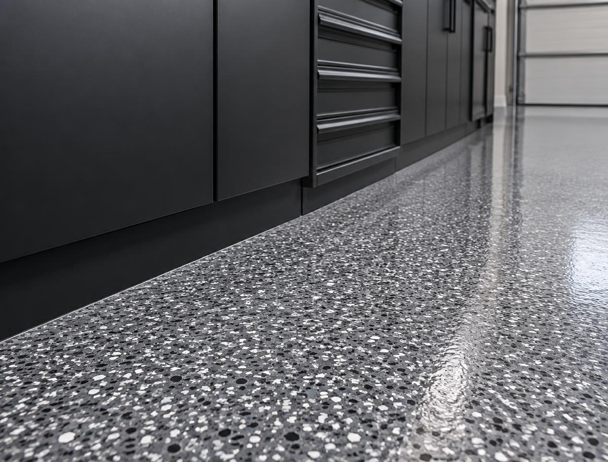 Decorative Full-Flake concrete coating example
